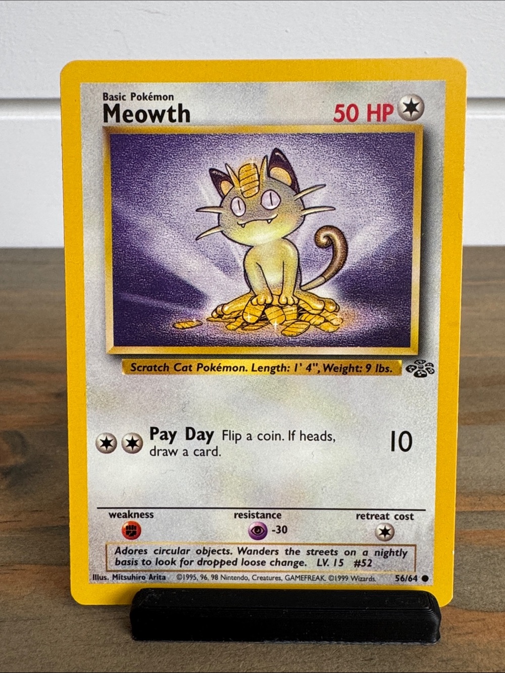 Pokémon | Jungle #56/64: Meowth (1999) - Vintage Collectible Trading Card
